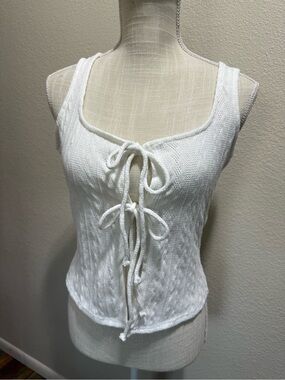GOOD DAYS PROJECT White Tie-Front Sleeveless Top - Size Medium
